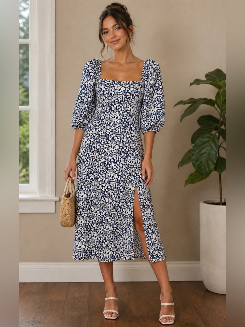 Abercrombie & Fitch Midi Floral Dress XS Petite